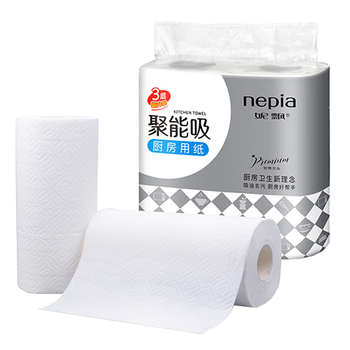 妮飘（Nepia）聚能吸厨房卷纸60节*2卷万用纸巾吸油吸水纸懒人抹布加厚抽纸