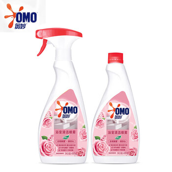 奥妙（OMO）浴室清洁喷雾海盐玫瑰香型双瓶装 2*480G去垢除菌除霉味