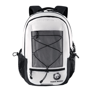 骆驼（CAMEL）熊猫系列户外徒步大容量登山双肩包 574D65L8668 米白/黑 均码