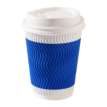 美厨（maxcook）咖啡杯一次性杯子纸杯 瓦楞热饮杯豆浆奶茶杯280ml 25套 MCPJ1033