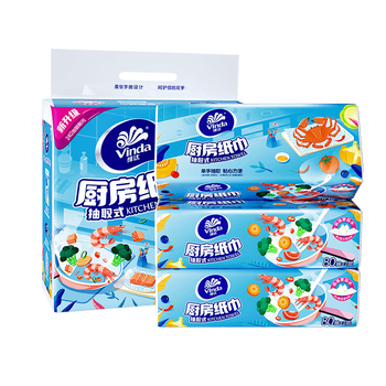 维达（Vinda）吸油吸水 厨房抽纸厚实强韧 80抽*3包/6提 V2241