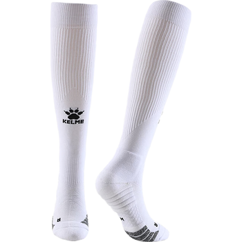 卡尔美（KELME）长筒足球袜防滑纱厚底高筒专业足球比赛训练精英运动袜 白色 M
