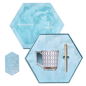 Wedgwood威基伍德红粉年华马克杯套装＋派克IM暮光之城墨水笔