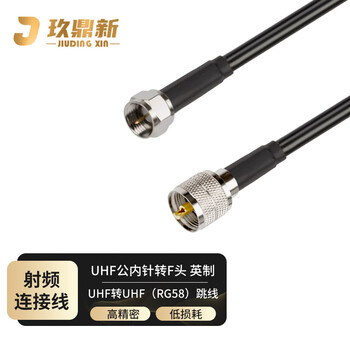 玖鼎新 UHF公转F公英制射频连接线SYV50-3跳线 RG58同轴馈线天线话筒放大器M转F延长线1.5米 JDX-MJFJ		-3015