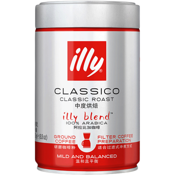 ILLY意利（illy）咖啡粉（中烘/过滤式）醇香浓郁阿拉比卡咖啡250g