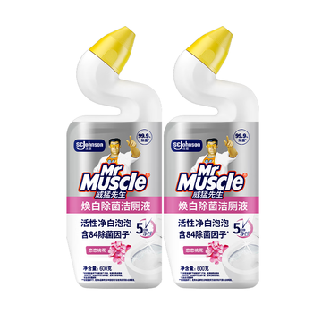 威猛先生（Mr Muscle）洁厕灵 600g*2瓶 恋恋桃花 含84精华 洁厕剂 除菌洁厕液 马桶清洁
