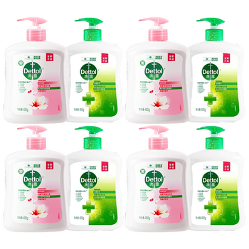 滴露【热销TOP】抑菌滋润洗手液450克+经典松木450克多倍清洁×4瓶