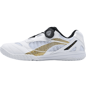 李宁（LI-NING）乒乓球鞋男女款鹰眼2.0PE羽毛球鞋专业训练运动鞋 亮金色 37