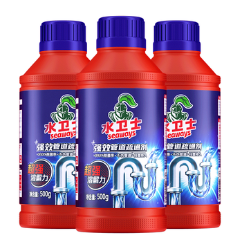 水卫士管道疏通剂500g*3瓶 下水道疏通剂强力溶解马桶厨房除臭剂水卫仕