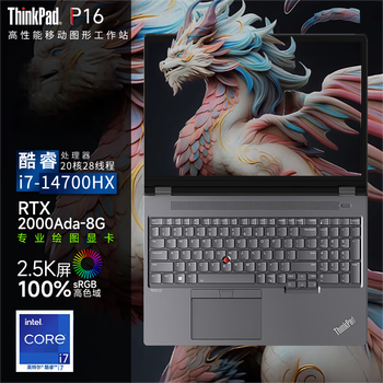 联想ThinkPad P16 2024 Ai 16英寸3D建模移动工作站笔记本（i7-14700HX 32G 1T RTX2000Ada）