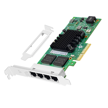 EB-LINK PCIE X4 千兆四电口服务器网卡I350-T4V2版本机器视觉工业相机网络适配器 intel I350AM4芯片