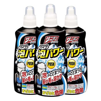 小林制药（KOBAYASHI）管道疏通剂400ml *3瓶 地漏去污除臭下水道疏通剂排水管泡沫装