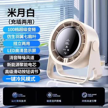 舒奥尼【100档无极调节空气循环扇】桌面小风扇家用可壁挂学生宿舍台面办公室超强冷风 涡轮换气电风扇