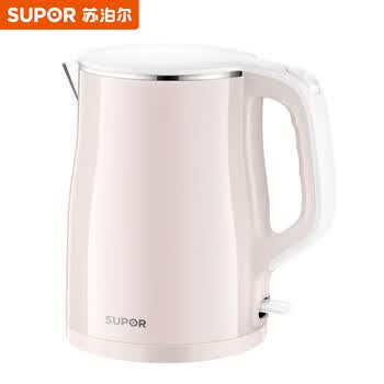 苏泊尔（SUPOR）电热水壶 办公室热水壶1.5L大容量 双层隔热壶身304不锈钢内胆SW-15S03A