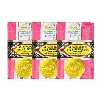 蜂花 香皂大块超值【老上海味道】玫瑰肥皂125G*3 润滑舒适放衣柜香薰