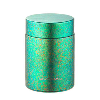 宝威玛（BVGMAV）纯钛茶叶罐密封罐保鲜储茶罐户外迷你便携小钛罐260ml绿