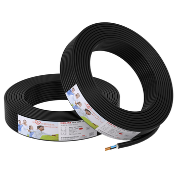 德力西（DELIXI）电线电缆 RVV 二芯护套线软线1平方黑色50米 家装家用铜芯电线布电线