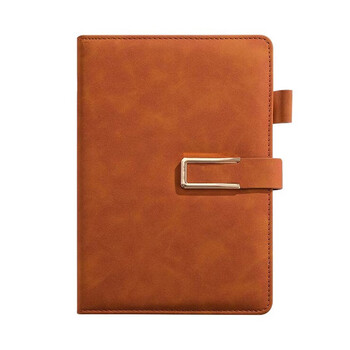 小月丫笔记本搭扣会议记录道林纸本商务办公记事本棕色A5 240页(5本起售)