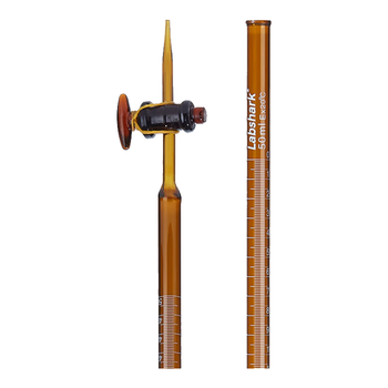 LABSHARK酸式滴定管实验室微量滴定加厚玻璃精密刻度滴管 【玻璃阀】棕色酸式50mL