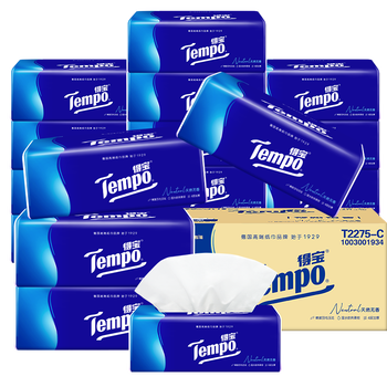 得宝抽纸90抽*18包（无香）4层加厚湿水不易破 纸巾餐巾纸卫生纸整箱