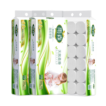 雨森（YUSEN）无芯卷纸天然柔滑6层125g*18卷2提36卷9斤卫生纸巾家用厕纸擦手纸