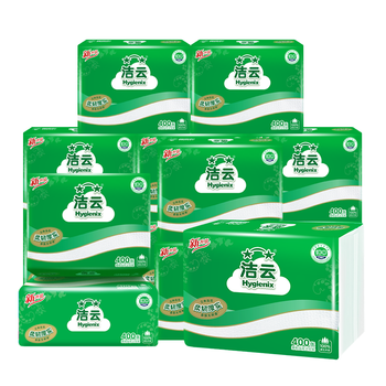 洁云卫生纸 柔韧方包400张30包压花抽纸厕纸替代卷纸家用商用擦手整箱