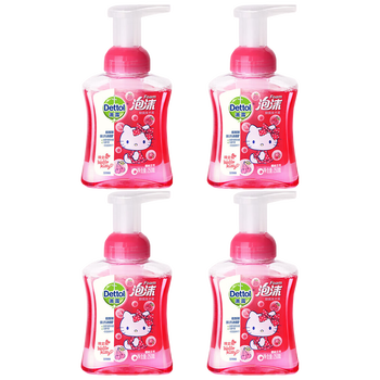 滴露【热销TOP】泡沫抑菌洗手液樱桃芬芳250mlHelloKitty限定版×4瓶