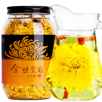 贡苑【超大朵9cm】菊花茶金丝皇菊胎菊黄山特一朵一壶级金银花茶叶
