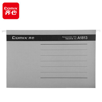 齐心(Comix) 25个易查找吊挂夹 倒挂夹 文件夹倒挂文件夹 F/C 纸质资料夹 灰 A1813
