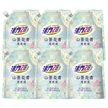 活力28山茶花洗衣液2kg*6袋整箱装香氛去污护色洗衣液深层洁净持久留香