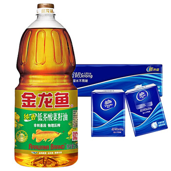 金龙鱼超韧纸手帕12包V0036+低芥酸纯香菜籽油1.8L