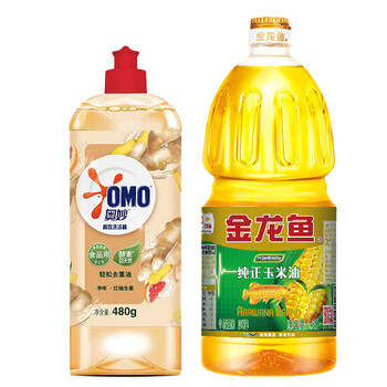 金龙鱼洗洁精生姜净味480G+金龙鱼纯正玉米油1.8L（非转基因）