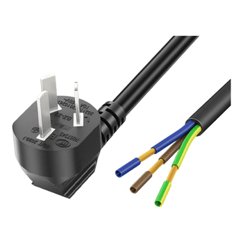 广昌兴（G.C.X）3C认证国标 10A电源线 三芯带插头 单头裸尾 10A 3*1.0平方铜线 2米  自接排插线设备配线连接线