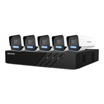 海康威视监控摄像头套装5路3T升4T硬盘600万超高清臻全彩夜视POE室内外网线供电手机远程语音对讲K16L-T