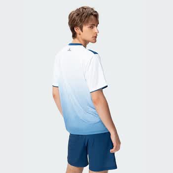 川崎（KAWASAKI）羽毛球服运动T恤速干吸汗透气男款大赛训练服C1043 灰蓝色 2XL