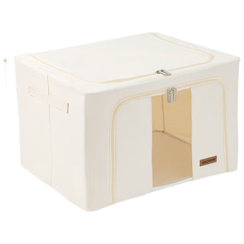 安巢 折叠衣物布艺收纳盒 整理储物箱 视窗型折叠收纳箱 66L AJ305