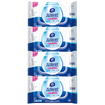 维达（Vinda）湿厕纸40片/包*4包VW3410 洁净呵护便携 湿纸巾家庭装