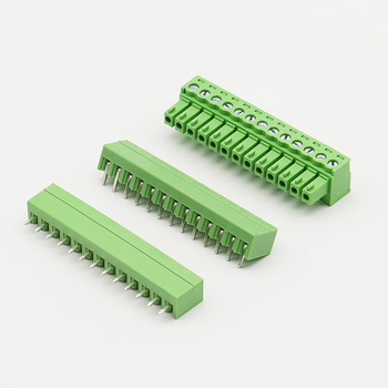正鑫远 15EDGV/R-3.81插拔式接线端子PCB绿色连接器3.81mm间距直弯脚针座 单独插头;13P（70个)