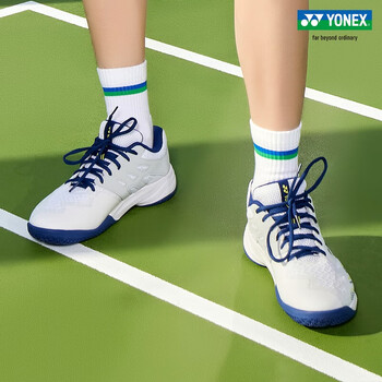 YONEX尤尼克斯男女同款防滑减震专业羽毛球鞋 SHBCA1EX 白/藏青 38