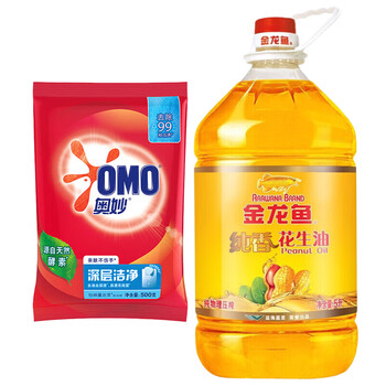 金龙鱼深层洁净洗衣粉500G+金龙鱼纯香花生油5L