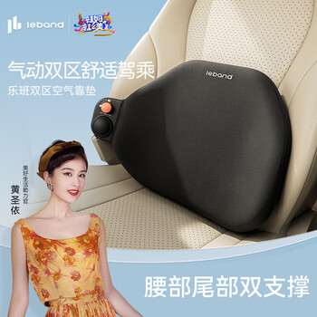 乐班双区空气靠垫 人体工学腰靠气动靠垫办公午休背部支撑 优雅黑