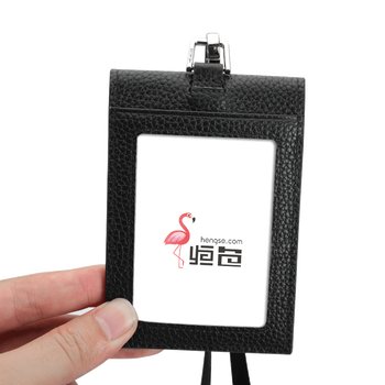 恒色L7722牛皮折叠工作牌卡套多卡位校园学生饭卡证件套门禁卡行政胸牌工牌卡套
