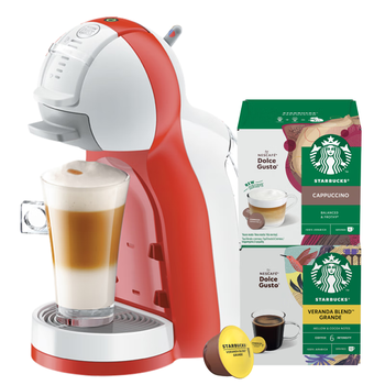 星巴克（Starbucks）多趣酷思全自动胶囊咖啡机套装MiniMe迷你企鹅红含胶囊2盒