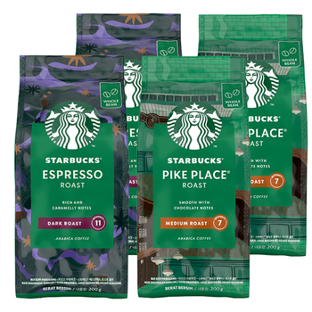 星巴克（Starbucks）精品烘焙咖啡豆100%阿拉比卡豆爆款4袋共800g 口粮豆 手冲黑咖啡