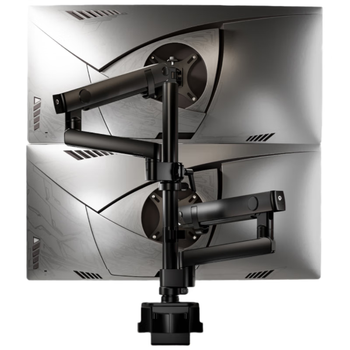 Brateck北弧 双屏显示器支架 上下双屏机械臂一拖二 倒挂电脑支架多屏幕扩展 桌面夹式增高架底座E500pd-2