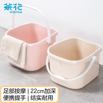 茶花 泡脚桶洗脚盆大号塑料洗脚桶水桶足浴盆颜色随机发 0351