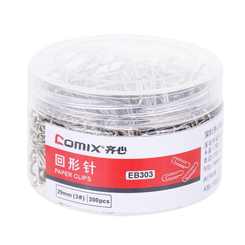 齐心(Comix)回形针/曲别针 镀镍防锈 200枚/桶 办公文具工具EB303