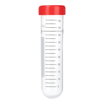 LABSHARK 塑料离心管实验室一次性ep管螺口盖PP材质样品管收集管【50mL】红盖圆底25支