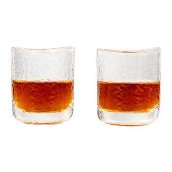 泰摩日式锤目纹耐热玻璃杯茶杯 单品咖啡杯 咖啡品杯2个装