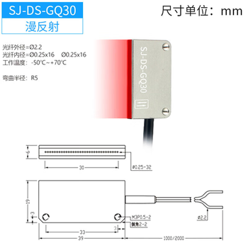 鑫凯辰 矩形矩阵光纤传感器光栅光幕区域检测对射漫反射红外感应光电开关 23 15_SJ-DS-GQ30